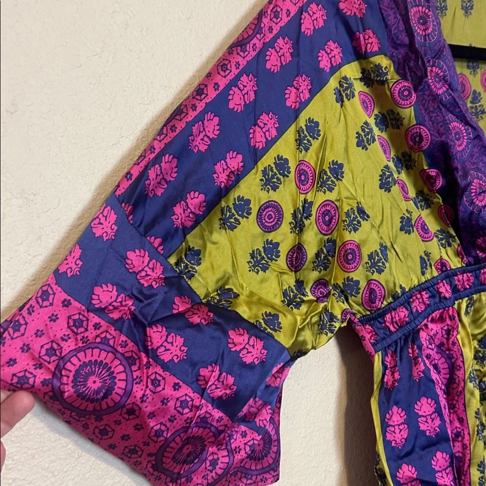Hale Bob Colorful Silk Shirt Tunic Large Vintage Y2K Size Small - Picture 2 of 6